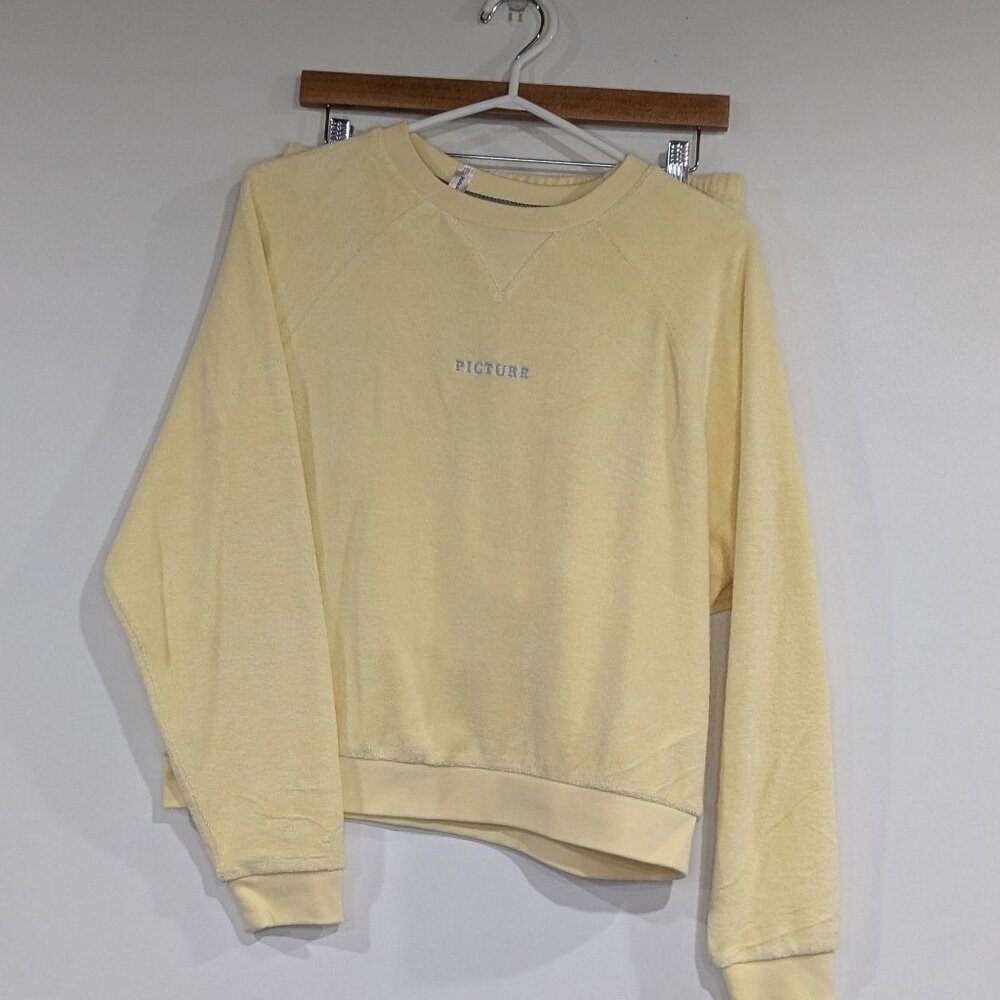 Picture Organic Clothing Carella Crew and Shorts Set Pale Yellow Size Small